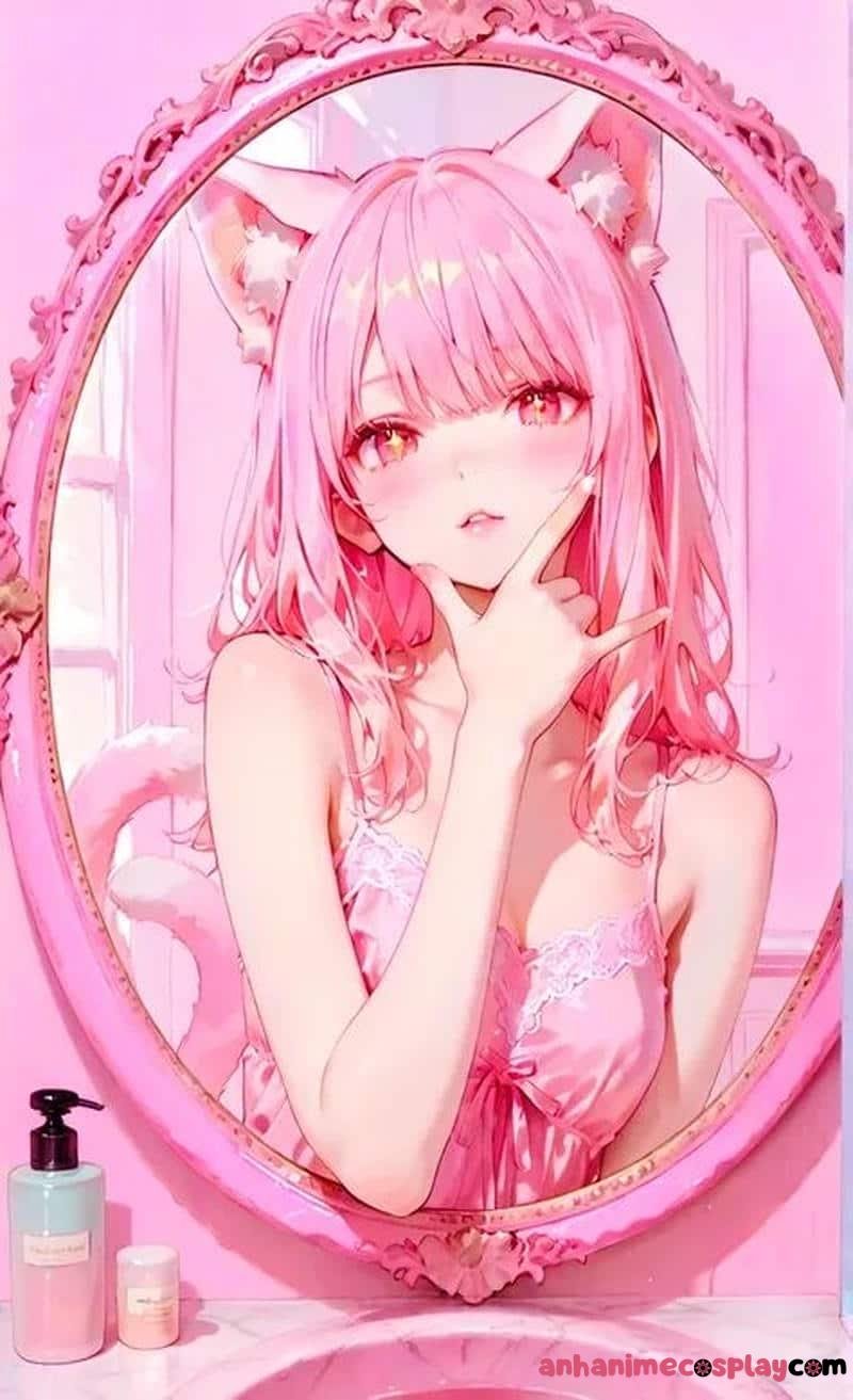 ảnh anime màu hồng xinh iu